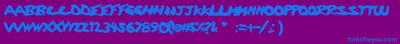 Discharge2 Font – Blue Fonts on Purple Background