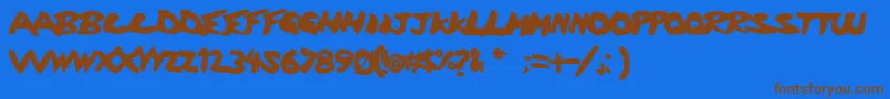 Discharge2 Font – Brown Fonts on Blue Background