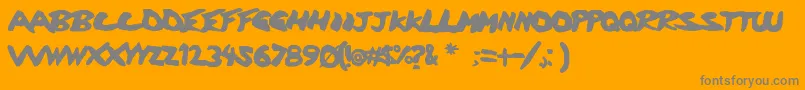 Discharge2 Font – Gray Fonts on Orange Background