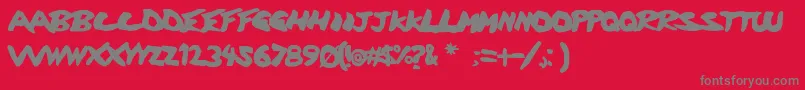 フォントDischarge2 – 赤い背景に灰色の文字