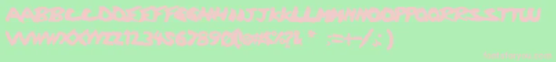 Discharge2 Font – Pink Fonts on Green Background