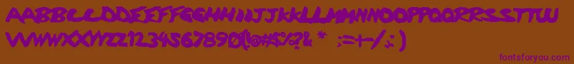 Discharge2 Font – Purple Fonts on Brown Background