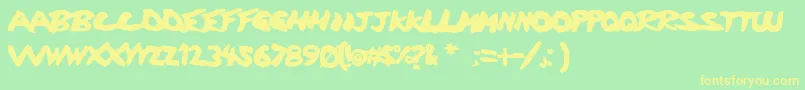 Discharge2 Font – Yellow Fonts on Green Background