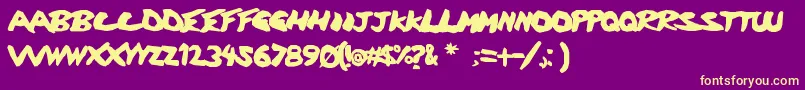 Discharge2 Font – Yellow Fonts on Purple Background