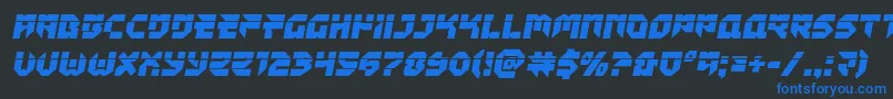 Tokyodrifterlaser-fontti – siniset fontit mustalla taustalla