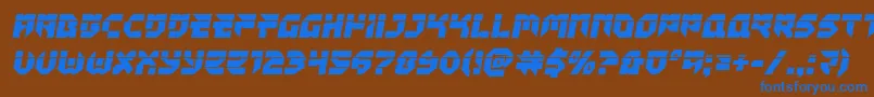 フォントTokyodrifterlaser – 茶色の背景に青い文字
