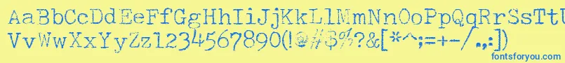 SmithyxtFadedV22 Font – Blue Fonts on Yellow Background