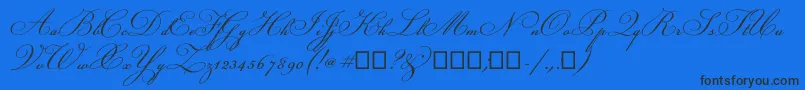 フォントChampignon – 黒い文字の青い背景