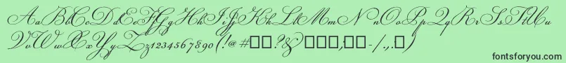 Champignon-Schriftart – Schwarze Schriften auf grünem Hintergrund