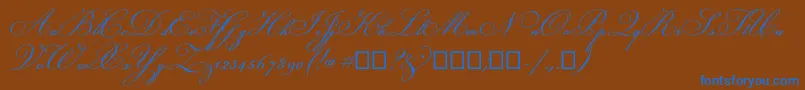 Champignon Font – Blue Fonts on Brown Background