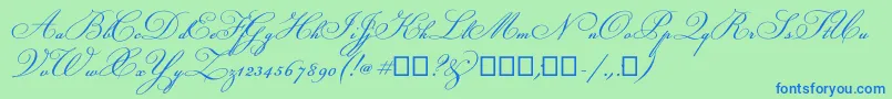 Champignon Font – Blue Fonts on Green Background