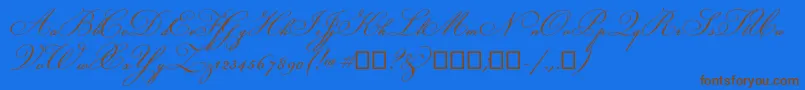 Champignon Font – Brown Fonts on Blue Background
