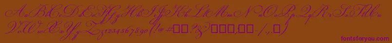 Champignon Font – Purple Fonts on Brown Background