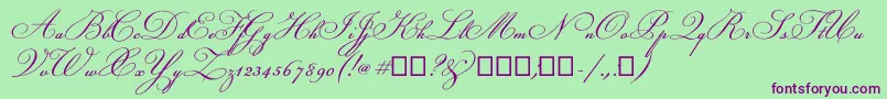 Champignon Font – Purple Fonts on Green Background