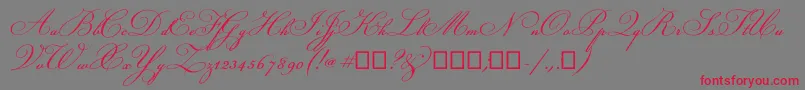 Champignon Font – Red Fonts on Gray Background