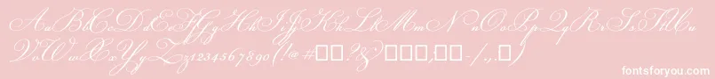 Champignon-Schriftart – Weiße Schriften auf rosa Hintergrund
