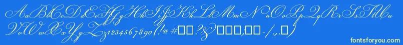 Champignon Font – Yellow Fonts on Blue Background