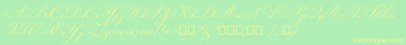 Champignon-fontti – keltaiset fontit vihreällä taustalla