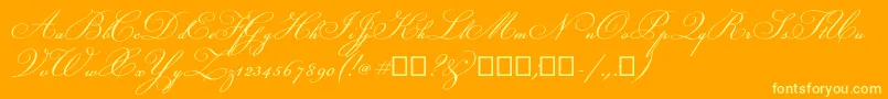 Champignon Font – Yellow Fonts on Orange Background
