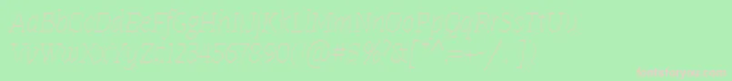 Fonte TangerserifnarrowulUltralightitalic – fontes rosa em um fundo verde