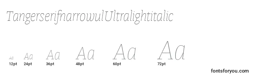 TangerserifnarrowulUltralightitalic Font Sizes