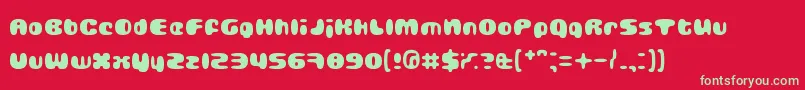 フォントGubbla – 赤い背景に緑の文字