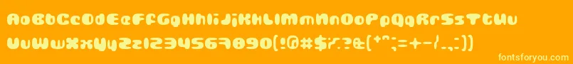 Gubbla Font – Yellow Fonts on Orange Background