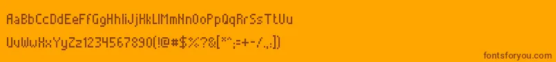 AlterebroPixelFont-Schriftart – Braune Schriften auf orangefarbenem Hintergrund