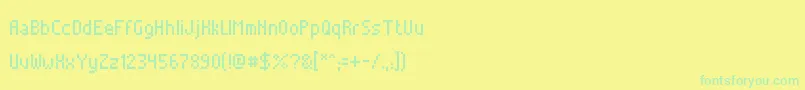 AlterebroPixelFont-Schriftart – Grüne Schriften auf gelbem Hintergrund