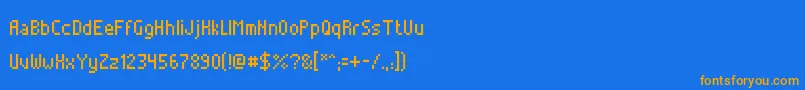 Czcionka AlterebroPixelFont – pomarańczowe czcionki na niebieskim tle