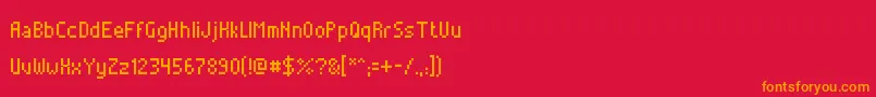 フォントAlterebroPixelFont – 赤い背景にオレンジの文字