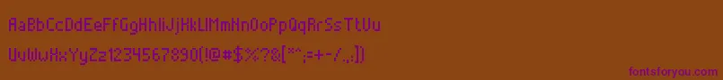 Fonte AlterebroPixelFont – fontes roxas em um fundo marrom