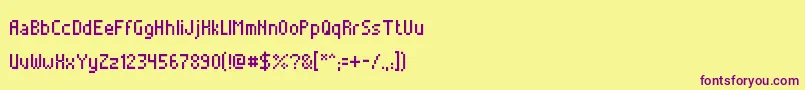 Police AlterebroPixelFont – polices violettes sur fond jaune