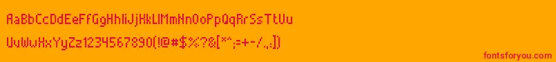 AlterebroPixelFont Font – Red Fonts on Orange Background