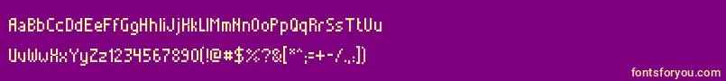 Fonte AlterebroPixelFont – fontes amarelas em um fundo roxo