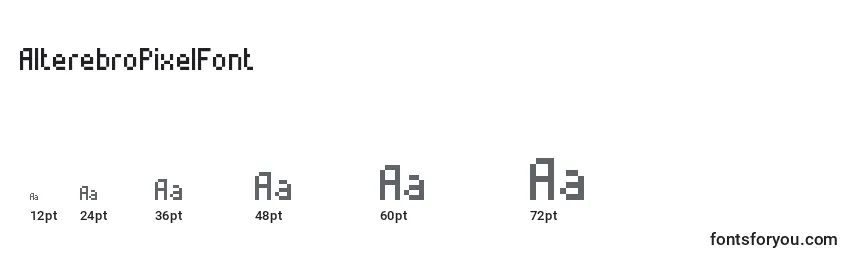 Размеры шрифта AlterebroPixelFont