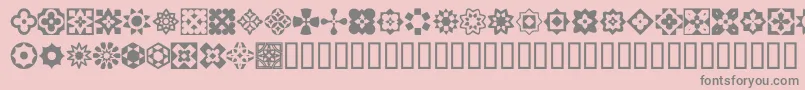 Шрифт ItalianMosaicOrnaments – серые шрифты на розовом фоне