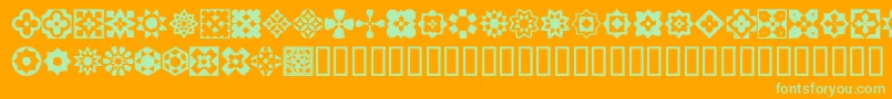 Police ItalianMosaicOrnaments – polices vertes sur fond orange