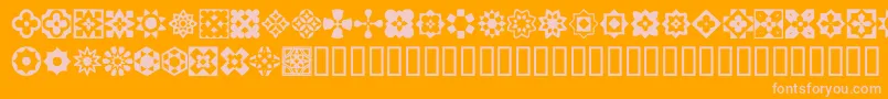 Fonte ItalianMosaicOrnaments – fontes rosa em um fundo laranja