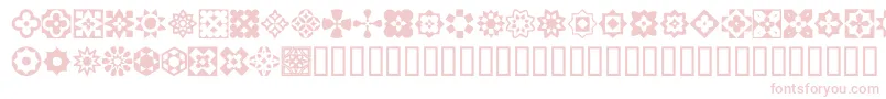 Fonte ItalianMosaicOrnaments – fontes rosa em um fundo branco
