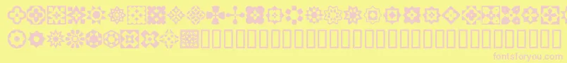 fuente ItalianMosaicOrnaments – Fuentes Rosadas Sobre Fondo Amarillo
