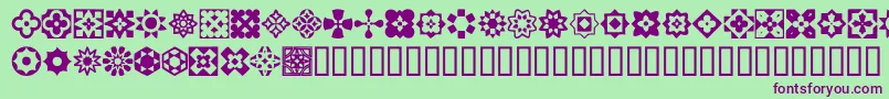 ItalianMosaicOrnaments Font – Purple Fonts on Green Background
