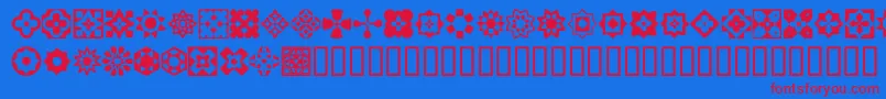 ItalianMosaicOrnaments Font – Red Fonts on Blue Background