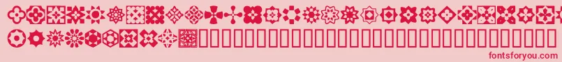 ItalianMosaicOrnaments-Schriftart – Rote Schriften auf rosa Hintergrund
