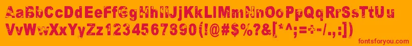 TheUniverseInANutshell Font – Red Fonts on Orange Background