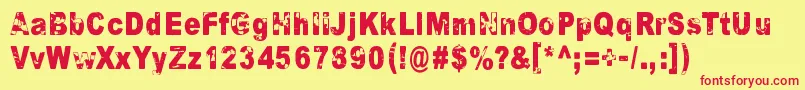 TheUniverseInANutshell Font – Red Fonts on Yellow Background