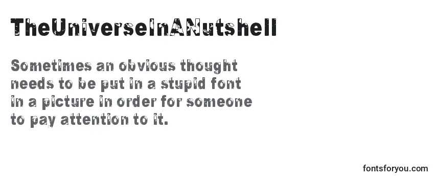 Review of the TheUniverseInANutshell Font