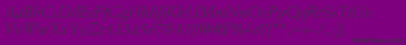 フォントStempelSchneidlerLtLightItalic – 紫の背景に黒い文字