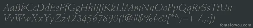 More about StempelSchneidlerLtLightItalic Font StempelSchneidlerLtLightItalic Font – Gray Fonts on Black Background