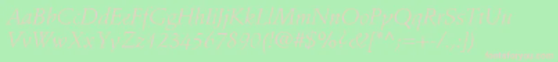 Police StempelSchneidlerLtLightItalic – polices roses sur fond vert